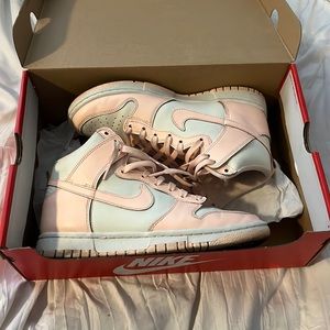 Women Nike Dunk High Sail/ Crimson tint Size 8